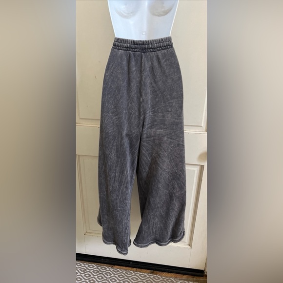 THREE BIRD NEST Charcoal Grey 100% Cotton Wide Leg SO COMFY Sweat Pants Sz XL - Picture 5 of 7